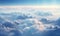 impressive image of an aerial view of beautiful clouds on a lovely day. Generative AI