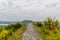 Impressive image of a footpath on the top of a mountain