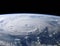 Impressive image of a giant hurricane in planet earth as seen from the space