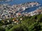 Impressive landscape of Bergen& x27;s harbor and the hillside residential area, Bergen