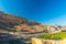 The impressive landscape and cityscape at Amber Fort, famous travel destination in Jaipur, Rajasthan, India. Wide angle view from