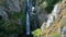 Impressive Landscape Of Fervenza do Toxa Waterfall. Aerial Shot