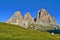 The impressive Langkofel - Sassolungo peaks, Dolomites, Italy.