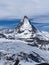 The Impressive Matterhorn Mountain with cloudy and blue Sky in Switzerland