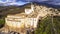 Impressive medieval Assisi town in Umbria. Italy. aerial drone panoramic view.