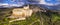 Impressive medieval Assisi town in Umbria over sunset. aerial view. Italy.