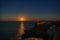 Impressive moon rise  over the Black sea, Tylenovo, Bulgaria