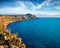Impressive morning view of Milazzo cape with nature reserve Piscina di Venere, Sicily, Italy, Europe. Tropical spring seascape of