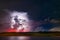 Impressive night scene of the coming storm. Great summer seascape of Adriatic sea, Neum city location, Bosnia and Herzegovina