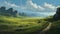 Impressive Panoramas A Majestic Landscape With Hills And Grassy Path