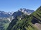 Impressive panoramas from the peaks situated between the Alpine valleys Oberseetal and Waegital or Wagital, Innerthal