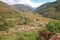Impressive panoramic view of Cusco region countryside, the Sacred Valley of the Incas, Peru