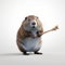 Impressive Photorealistic Rendering Of A Beaver On White Background