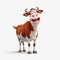 Impressive Pixar Style Cartoon Cow Smiling In 32k Uhd