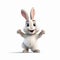 Impressive Pixar-style Cartoon Rabbit On White Background