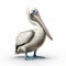 Impressive Pixar-style Pelican Illustration On White Background