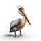 Impressive Pixar Style Pelican On White Background In 8k Uhd
