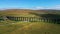 Impressive Ribblehead Viaduct at Yorkshire Dales National Park - aerial view - travel photography