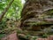 Impressive rock formations in Berdorf forest