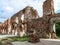 Impressive ruins, from the castle built in 1266, red brick walls, trees on the walls, Castle Brandenburg