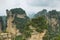 Impressive sandstone pillars in Yangjiajie area