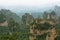 Impressive sandstone pillars in Yangjiajie area