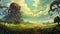 Impressive Skies: A Meticulously Detailed Illustration Of A Giant Tentacle In The Field