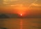 Impressive sunrise over the Atlantic ocean view from Copacabana beach in Rio de Janeiro, Brazil