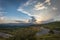 Impressive sunset over the saddle of the generals, a town above the city of Bobbio