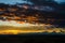 Impressive sunset with storm clouds towering in distance in northern Angola, Africa