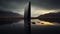 Impressive Technological Art: A Calm Monolith In Shallow Water