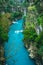 Impressive turquoise river landscape from Koprulu Canyon National Park in Manavgat, Antalya, Turkey. Koprucay