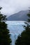 Impressive vertical photo of the Perito Moreno Glacier located in the Andes Mountains in Patagonia Argentina