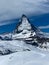 Impressive View in cloudy Sky to the Matterhorn Mountain in Switzerland