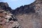 Impressive view of crater of Vesuvius volcano, Campania in Italy