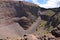 Impressive view of crater of Vesuvius volcano, Campania in Italy