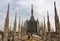 Impressive view of Duomo di Milano rooftop Italy