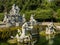 Impressive view of the fountain of Ceres, magnificent sculptural composition made using Carrara marble and travertine, Royal Palac