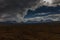 Impressive view of the mountains of Sarek national park on a dark day in Swedish Lapland. selective focus