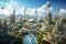Impressive Vision of a Modern Metropolis Filled With Towering Skyscrapers, Utopian civilization, utopic city, the future of