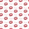 Imprint of lips - a kiss, red lipstick. Vector seamless pattern