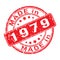 Imprint of a seal or stamp with the inscription MADE IN 1979. Label, sticker or trademark. Editable vector illustrationn