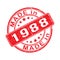 Imprint of a seal or stamp with the inscription MADE IN 1988. Label, sticker or trademark. Editable vector illustration