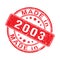 Imprint of a seal or stamp with the inscription MADE IN 2003. Editable vector illustration. Label, sticker or trademark