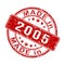Imprint of a seal or stamp with the inscription MADE IN 2005. Editable vector illustration. Label, sticker or trademark