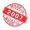 Imprint of a seal or stamp with the inscription MADE IN 2007. Editable vector illustration. Label, sticker or trademark