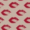 Imprint of sexy lips on an  background. Vector illustration. Stock illustration