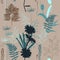 Imprints silhouettes of meadow chamomiles seamless pattern. Abstract hand drawn picture.