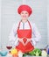 Improve culinary skill. Best culinary recipes to try at home. Welcome to my culinary show. Woman pretty chef wear hat