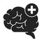 Improving brain activity black glyph icon. Exercising the brain to improve memory, focus, or daily functionality